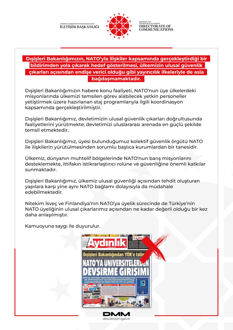 Dışişleri’nden NATO Üzerinden Hedef Gösterme İddialarına Açıklama