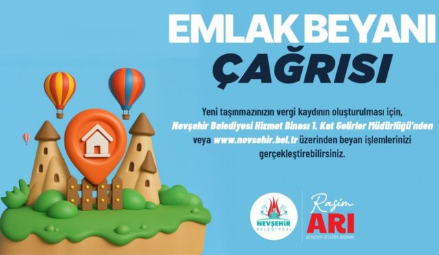 Nevşehir Belediyesi’nden 2026 Emlak Vergisi Beyanı Hatırlatması