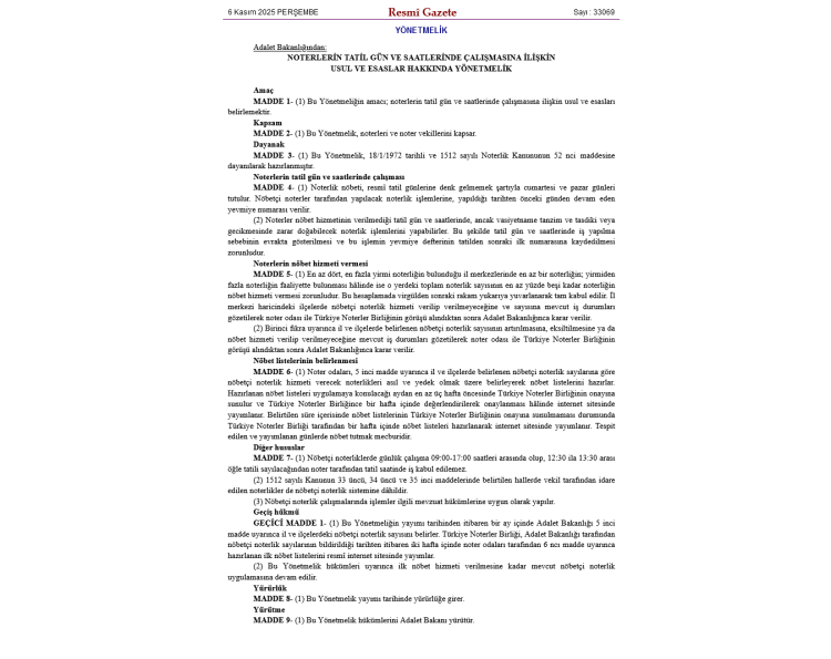 Noterliklerde Hafta Sonu Hizmeti Genişliyor Noterliklerde Hafta Sonu Hizmeti Genişliyor